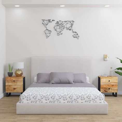 vidaXL Mesitas de noche 2 uds madera maciza de mango 40x33x46 cm (1/5)
