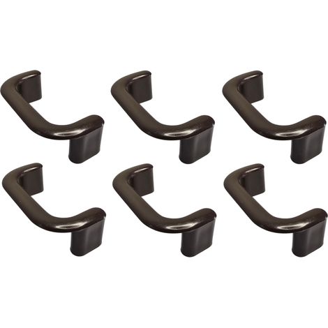 6x Poignée de meuble entraxe 64 mm plastique placard porte cuisine armoire tiroir buffet maison, marron foncé (1/4)