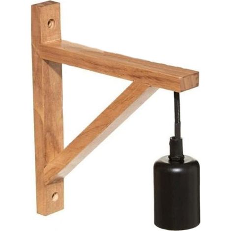 Applique Murale Bois Naturel 22.5cm pour Ampoule E27 - SILUMEN (1/4)