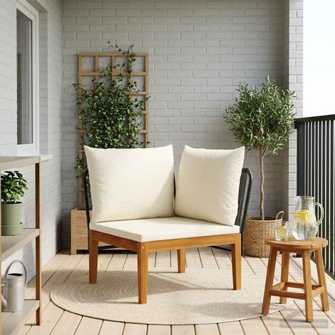 Divano angolare da giardino con cuscini Naturale vidaXL (1/5)
