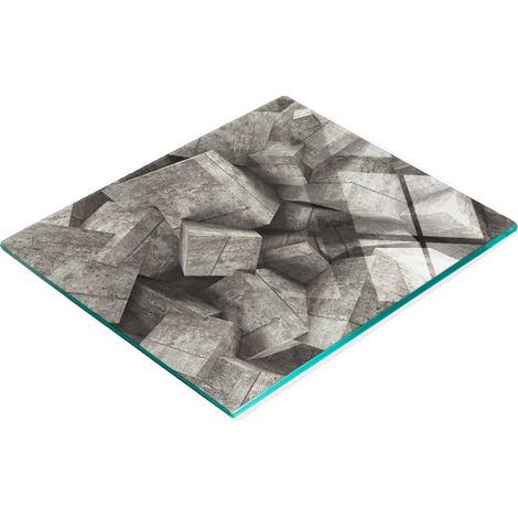Tablero de vidrio decorativo multifuncional para cocina, cubos de hormig贸n, 60x52 cm