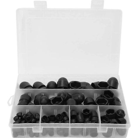 Kit de 145 capuchons de protection en caoutchouc pour écrous et boulons hexagonaux à dôme, idéal pour la décoration de meubles. (1/4)