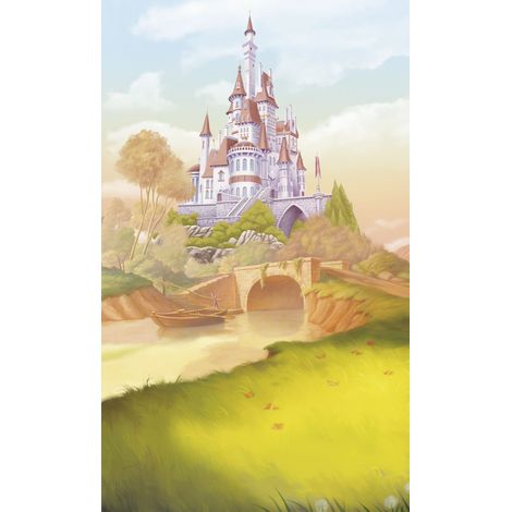 papier peint panoramique château de conte de fées vert - Komar (1/4)