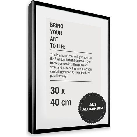 Cadre photo moderne en aluminium 30 x 40 cm - Noir mat avec plexiglas incassable - Cadre en aluminium 30 x 40 cm - Noir mat - 40 x 30 cm (1/5)