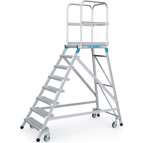 ZARGES Podesttreppe einseitig 8 Stufen/Gitter (1/3)