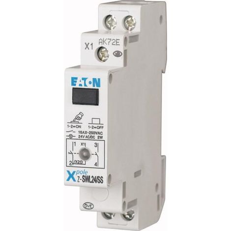 Commutateur avec LED 24AC/DC 2 s 16A orange 1PE 000276304 EATON Z-SWL24/SS