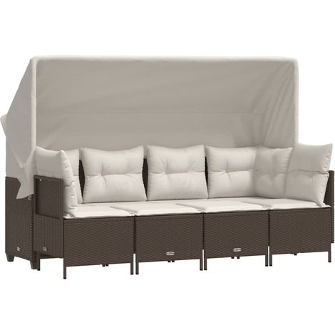 Maison Exclusive - Set comedor de jardín 5 piezas y cojines ratán (1/5)