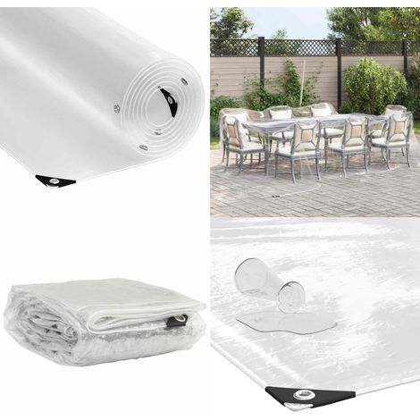vidaXL Bâche transparente avec œillets 4x5 m PVC (1/5)