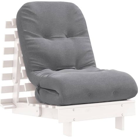 Futon Schlafsofa mit Matratze Weiß 60x206x11 Massivholz Kiefer vidaXL