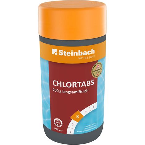 Steinbach Poolpflege organische Chlortabs 1 kg 5x 200g Tabletten langsam löslich (1/5)
