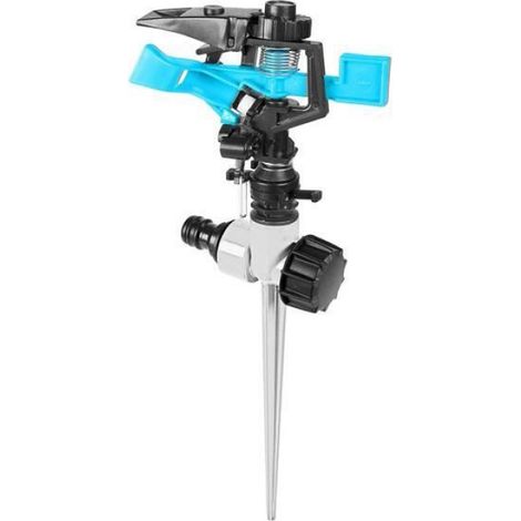Arroseur - Réglage Secteur 25° à 360° - Traîneau Plastique Robuste - Couleur Bleue - 1 Pièce