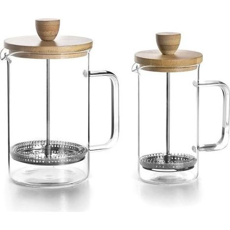 Französische Presse aus Glas mit Holzdeckel, Kaffeekanne aus Borosilikatglas mit Holzdeckel, hitzebeständig und explosionsgeschützt, grüne Teekanne, 800 ml – LIAIKI (1/5)