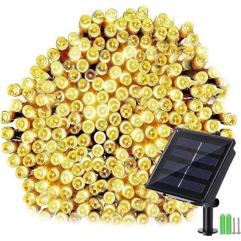 Outdoor Solar Garland - [BRAND] - 20M 200 LED - Yellow - Modern Design - Twinkling