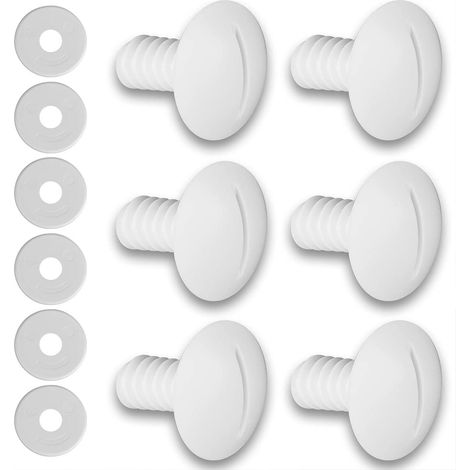 Vis de roue en plastique (lot de 6 vis) pour nettoyeur de piscine 180/280 avec 6 rondelles supplémentaires pièces de nettoyeur de piscine C55 C-55, blanc (1/5)