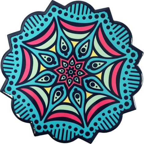 Set de 2 sous-verres mandala en céramique