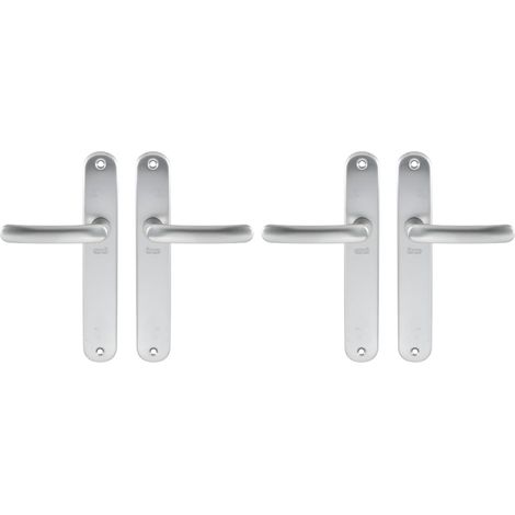 1 Set Poignée De Porte Sur Plaque Bec De Cane Aluminium Entraxe 195 Mm Pour Cuisine Salon (1/3)