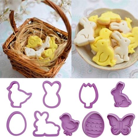 Set mit 9 Oster-Tier-Ausstechformen aus Kunststoff, Cartoon-Hasen, Keksform, Cupcake-Backwerkzeug, Bastelbedarf (1/5)