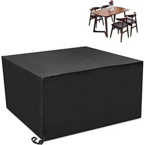 Telo di copertura per mobili da giardino, grande telo protettivo per set da salotto quadrato da giardino 120x120x74cm Nero-Crezuo