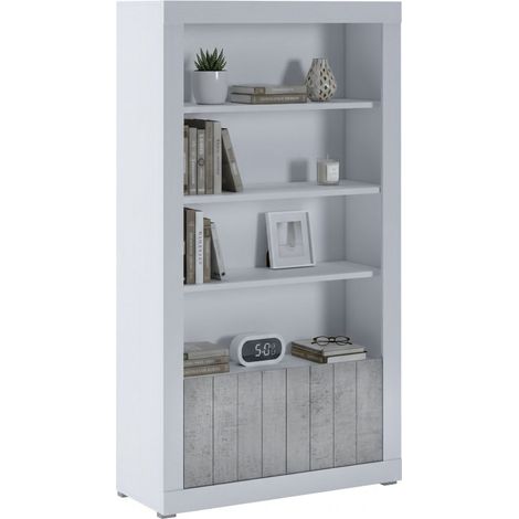 Doppeltüriges Regal Spinoso, 3 Böden, Bodenmontage, 105x42x191h cm Weiß