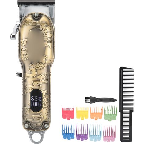 Tondeuse à cheveux électrique avec écran LCD numérique pour homme, tondeuse à barbe, coupe-barbe pour tête de coupe à huile, prise 110-240 V. (1/5)