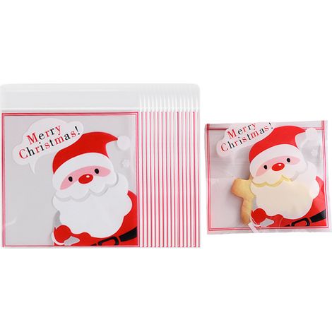 Sac Cellophane Autoadhésif - 10 x 10 cm - Pour Bonbons Biscuits Et Petits Cadeaux - Fête De Noël Halloween - Lot De 100 Pièces (1/5)