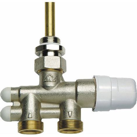 Thermostatischer Wasserhahn 1/2' für Handtuchheizkörper – Einschließlich Stange, 4-Wege RBM