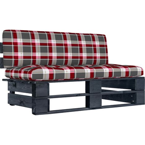 Canapé central palette de jardin-Sofa de jardin noir bois de pin imprégné 392050 (1/5)