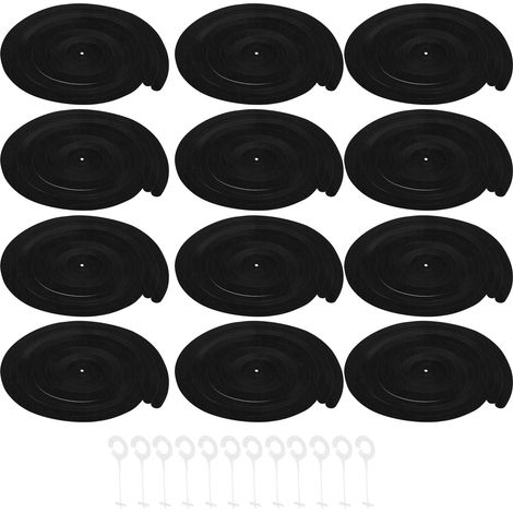 12 Pièces Décorations Plafond Spirales Aluminium à Suspendre pour Anniversaire Mariage Fête Noir (1/5)