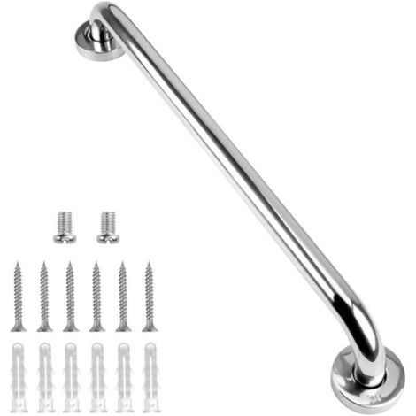 Barre d'Appui Dans Salle de Bain, 50 cm Barre d'Appui en Acier Inoxydable Antidérapant 304 Poignée de Sécurité Équilibre dans Chrome pour Toilette Cuisine Chambre, Vis Dissimulée Fixé au Mur