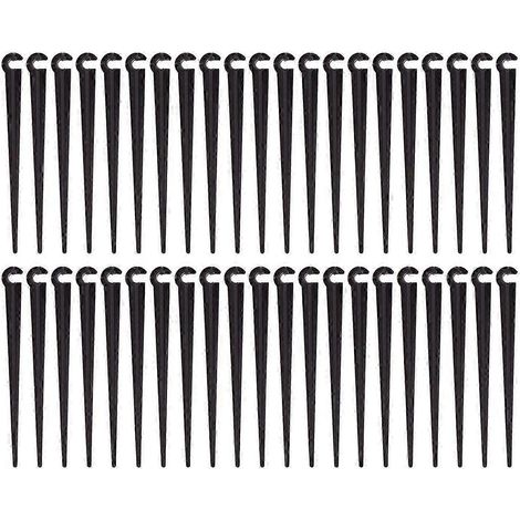 200 tuteurs de support pour système d'irrigation goutte à goutte, adaptés aux tuyaux de 6,35 mm (1/4 pouce), pour massifs de fleurs, potagers et jardins d'herbes aromatiques. (1/5)