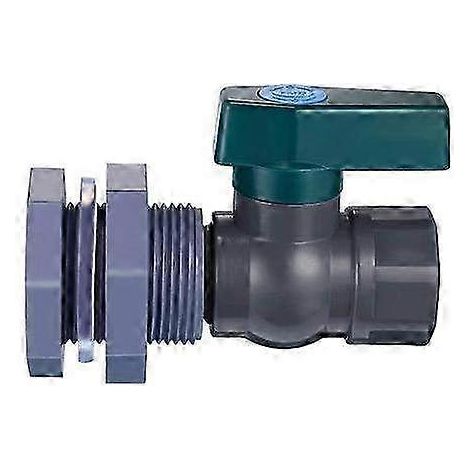 Kit de vanne et robinet PVC durable pour récupérateur d'eau de pluie - Adaptateur de raccord de cloison anti-fissuration 3/4 pouce pour aquariums et installation facile (1/5)