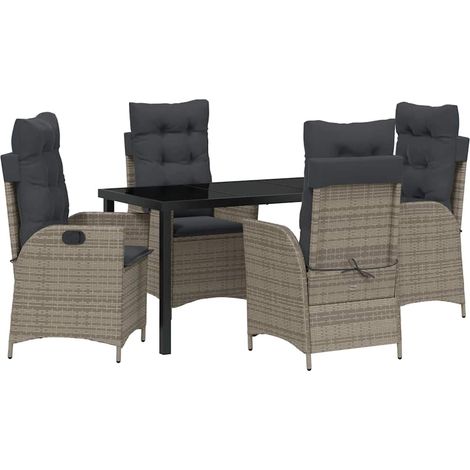 Maison Exclusive - Conjunto de Comedor de Jardín 5 pcs Gris ratán (1/5)