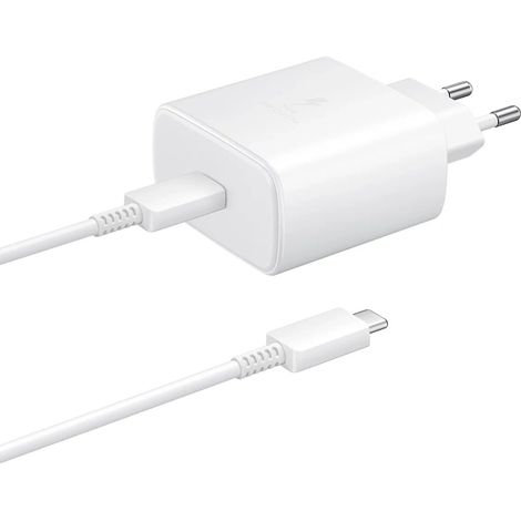 Cargador de pared Samsung EP-TA845EWE de 45 W con cable USB-C de 1,8 m - Blanco (1/3)