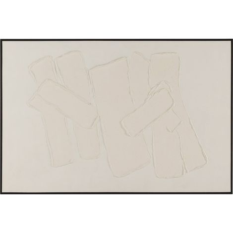 toile murale abstraite blanc et noir élégance minimaliste - blanc texturé et noir discret (1/3)