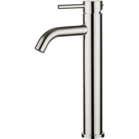 [NEUWERTIG]  Waschbeckenarmatur, Hoher Auslauf Waschbeckenarmatur, Mischbatterie mit Kalt-/Warmwasseranschluss, Grau