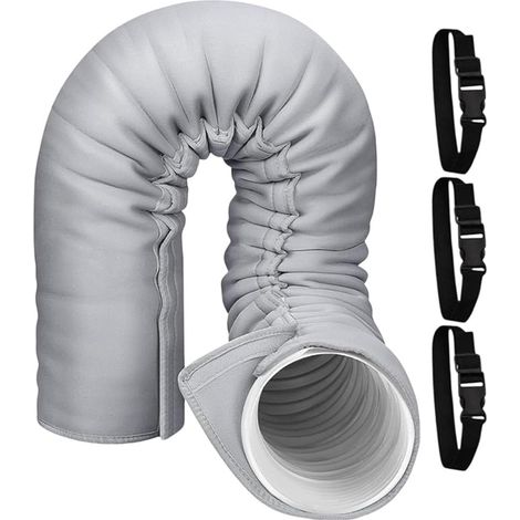 Funda portátil para manguera de aire acondicionado, funda aislante portátil con 3 correas ajustables  Banda aislante térmica para manguera de aire acondicionado  Para invierno, interior, garaje, venta (1/5)