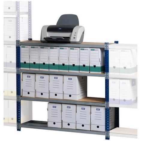 Rayonnage professionnel à tablettes métal simple départ H100 x L 103 - Maxiburo (1/3)