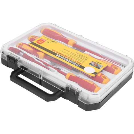 Tournevis isolés 1000V, coffret électricien 7 pièces, plats et cruciformes, outil de réparation manuel (1/5)