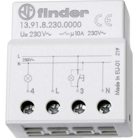 Stromstoß-Schalter Auf-/Unterputz Finder 13.91.8.230.0000 1 Schließer 230 V/AC 10 A 2300 VA  1 St. (1/2)