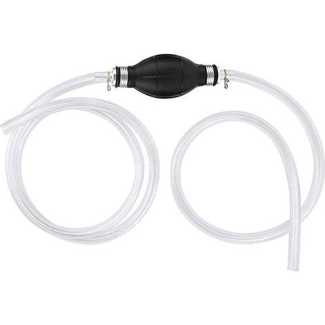 Bomba manual de transferencia de agua con sifón para transferencia de combustible para solventes, gasolina, agua, líquidos, diésel y gas, con manguera de 2 m de longitud (1/5)