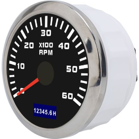 85-mm-Drehzahlmesser mit geringem Stromverbrauch und rotem Zeiger, universell für Autos und Boote, 9–32 V Gleichstrom (1/5)