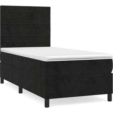 Maison Exclusive - Cama box spring con colchón terciopelo negro 9 (1/5)