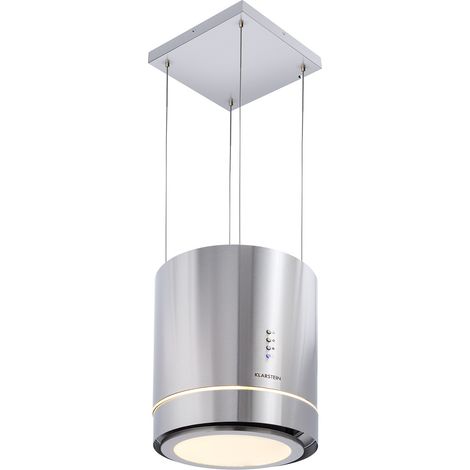 Klarstein – Hotte aspirante ilot 140 cm – Débit 540 m³/h – Éclairage LED – Filtres à graisse en aluminium – Mode recyclage sans perçage