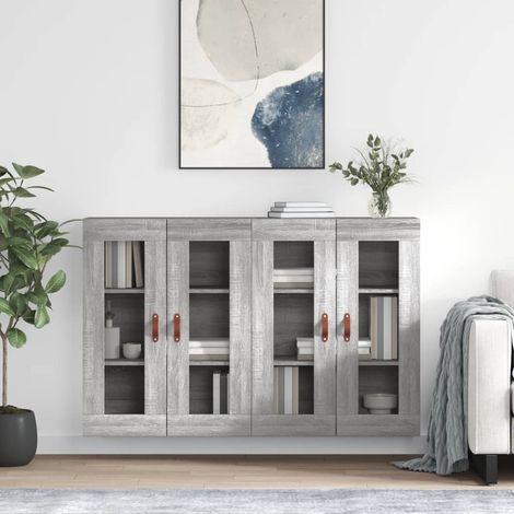 Wandschränke 2 Stk. Grau Sonoma Holzwerkstoff (1/5)