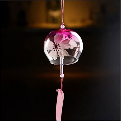 Carillon Éolien - Décoration De Porte En Verre - Peinture Japonaise À La Main - 29 X 5 Cm - 1 Pièce (1/3)