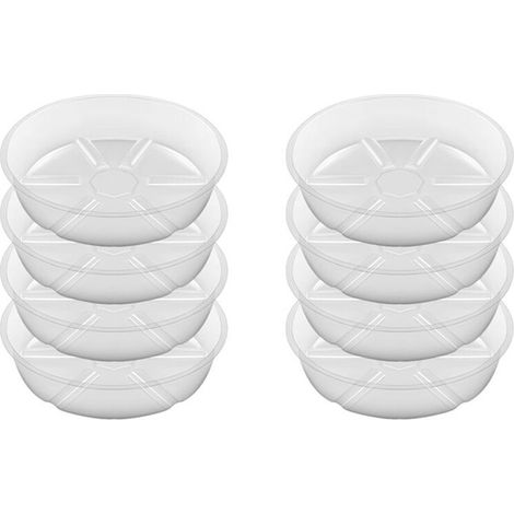 Lot de 8 Soucoupes Transparentes pour Plantes de 20,3 cm en Plastique Épais pour Pot de Fleurs pour Jardin Intérieur et Extérieur