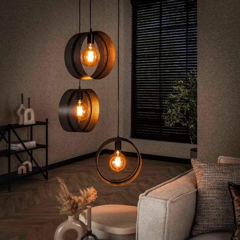Luminaire suspension en métal perforé 3 lampes GRETA (1/5)