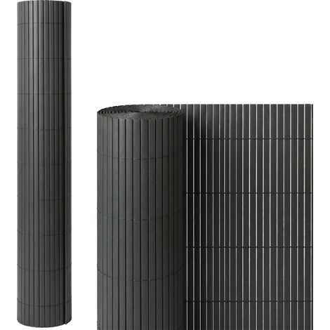 Outsunny 2Pcs Plastic Privacy Screening Fence, 1x3 m Windbreak Fence Grey (1/5)