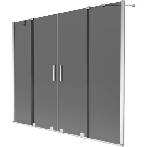 Mexen Velar Duo zweiteilige Schiebewand 200 x 150 cm, Graphit, Chrom - 896-200-000-42-01 (1/2)
