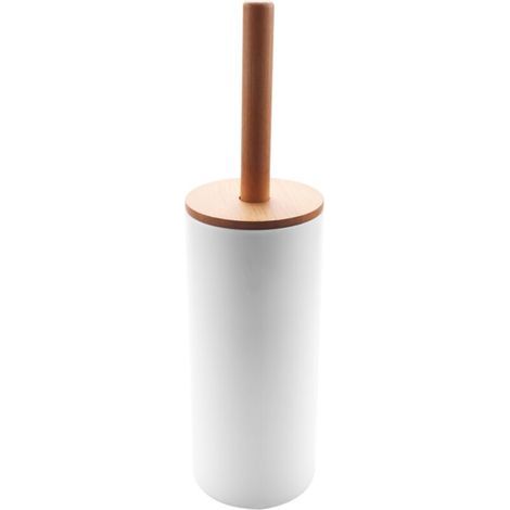 Ensemble Brosse à Toilettes en Bambou avec Base, Porte-Brosse de Salle Bain, Accessoires Toilette-Chrom (1/5)